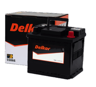 Batería Delkor 55066 con caja – potencia confiable para autos europeos.