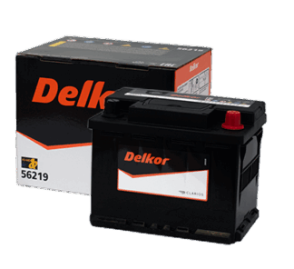 Batería Delkor 56219 con caja – ideal para vehículos europeos de gama media.