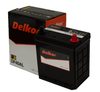 Batería Delkor DF40AL con caja – compacta, confiable y sin mantenimiento.